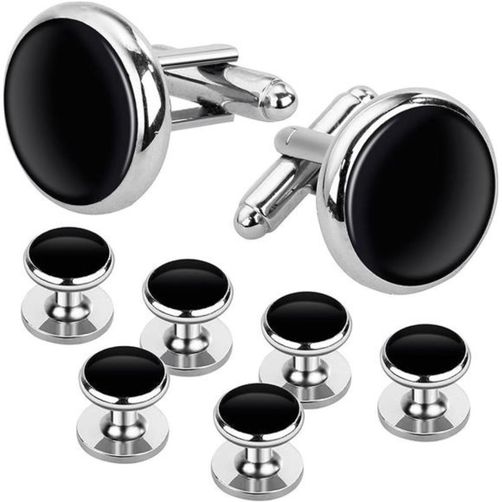 Mens Cufflinks and Studs, Tuxedo Shirt Cufflinks and Studs Set Brass Cufflinks